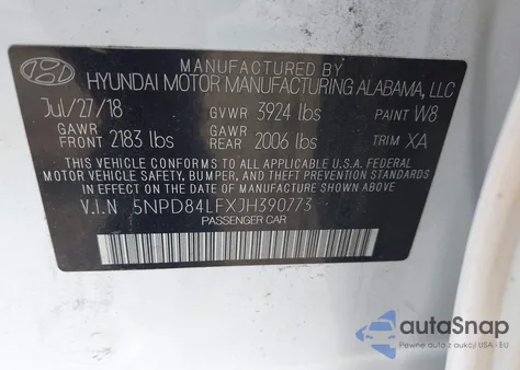 2018 Hyundai Elantra Value Edition from USA, damaged, VIN 5NPD84LFXJH390773